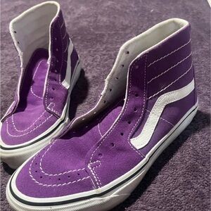 Vans Purple and White High-Top Sneakers